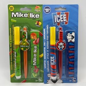 2 Pack Mike & Ike Froot Loops & Icee Scented Pens Highlighter Bookmarker